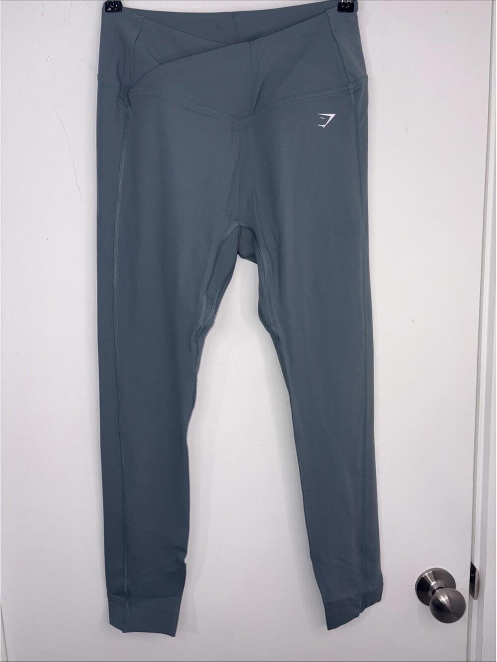 Gymshark Flawless High Waisted Leggings Large Blue Perforated Gym Workout NEW